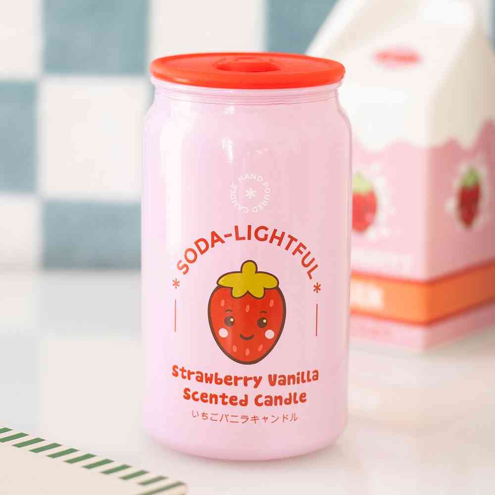 Something Different - Strawberry Vanilla Soda Can Scented Candle - Pink